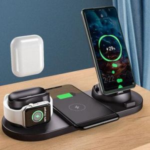 HI!ComeBack ALL IN ONE 6-IN-1 Universal 10W Qi Fast Wireless Charge for iPhone Android/ Type-C Phones 