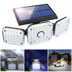 HI!ComeBack ALL IN ONE 8W 6500K 3 Head Solar Wall Lamp Outdoor IP65 Waterproof 