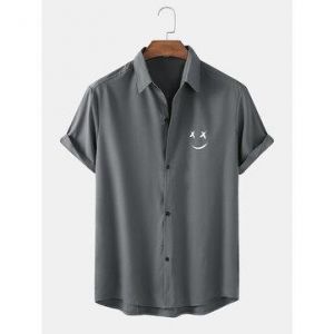 HI!ComeBack ALL IN ONE Herren Graffiti Smile Print Shirt