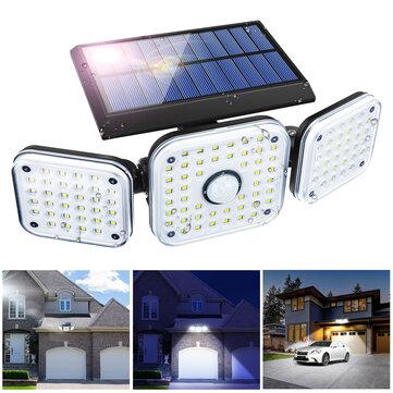 HI!ComeBack ALL IN ONE 8W 6500K 3 Head Solar Wall Lamp Outdoor IP65 Waterproof 