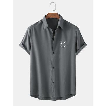 HI!ComeBack ALL IN ONE Herren Graffiti Smile Print Shirt